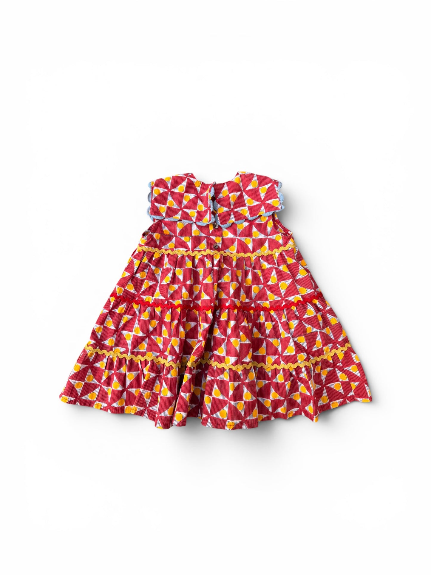 Retro Print Sailor Collar Dress