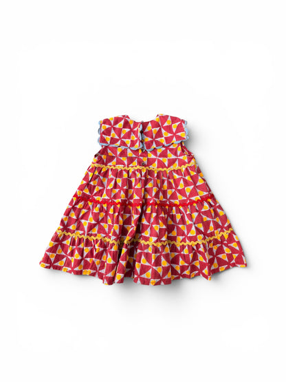 Retro Print Sailor Collar Dress