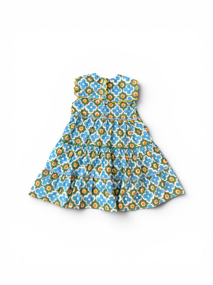 Retro Print Sailor Collar Dress