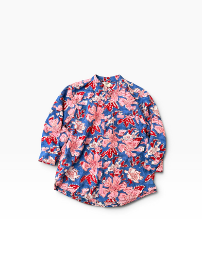 Boys Block Print Long Sleeve Regular Fit Shirt