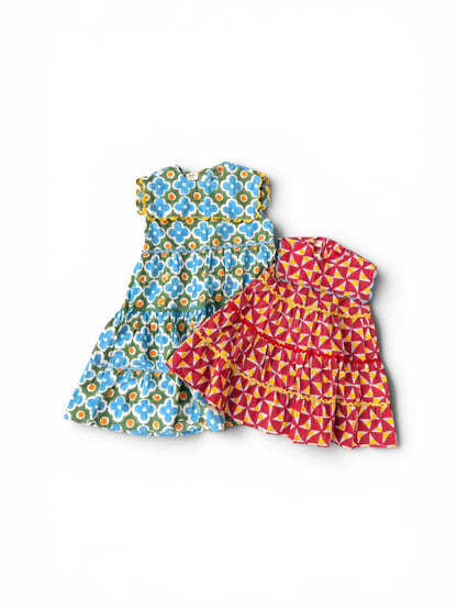 Retro Print Sailor Collar Dress