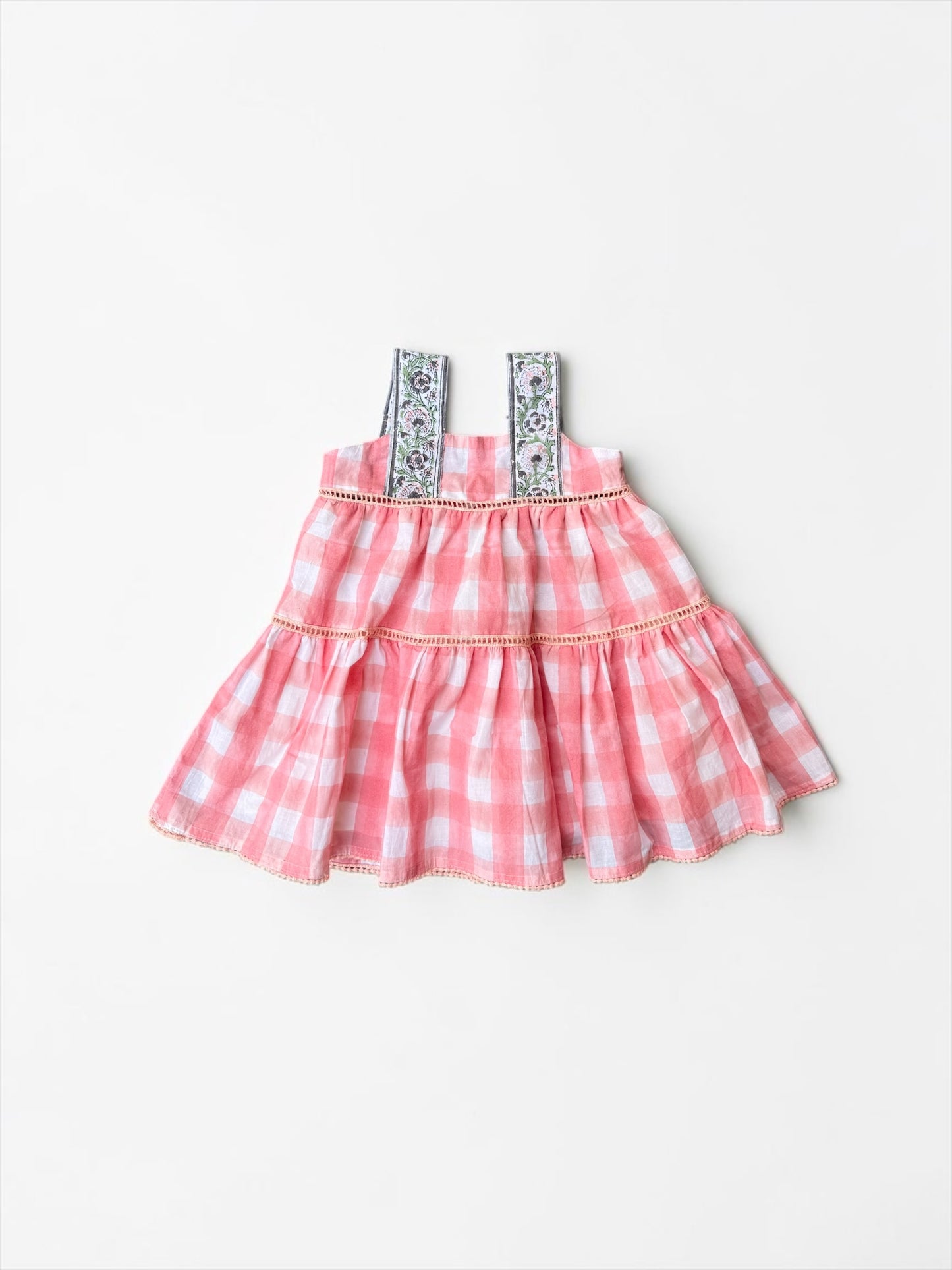 Border Strap Lace Tiered Dolly Dress