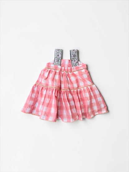 Border Strap Lace Tiered Dolly Dress
