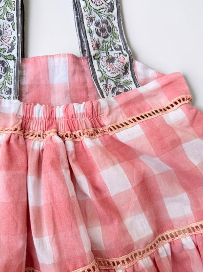 Border Strap Lace Tiered Dolly Dress