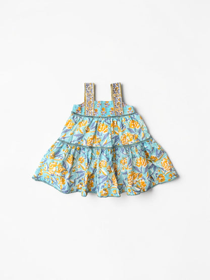 Border Strap Lace Tiered Dolly Dress