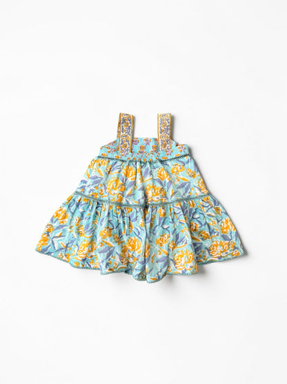 Border Strap Lace Tiered Dolly Dress