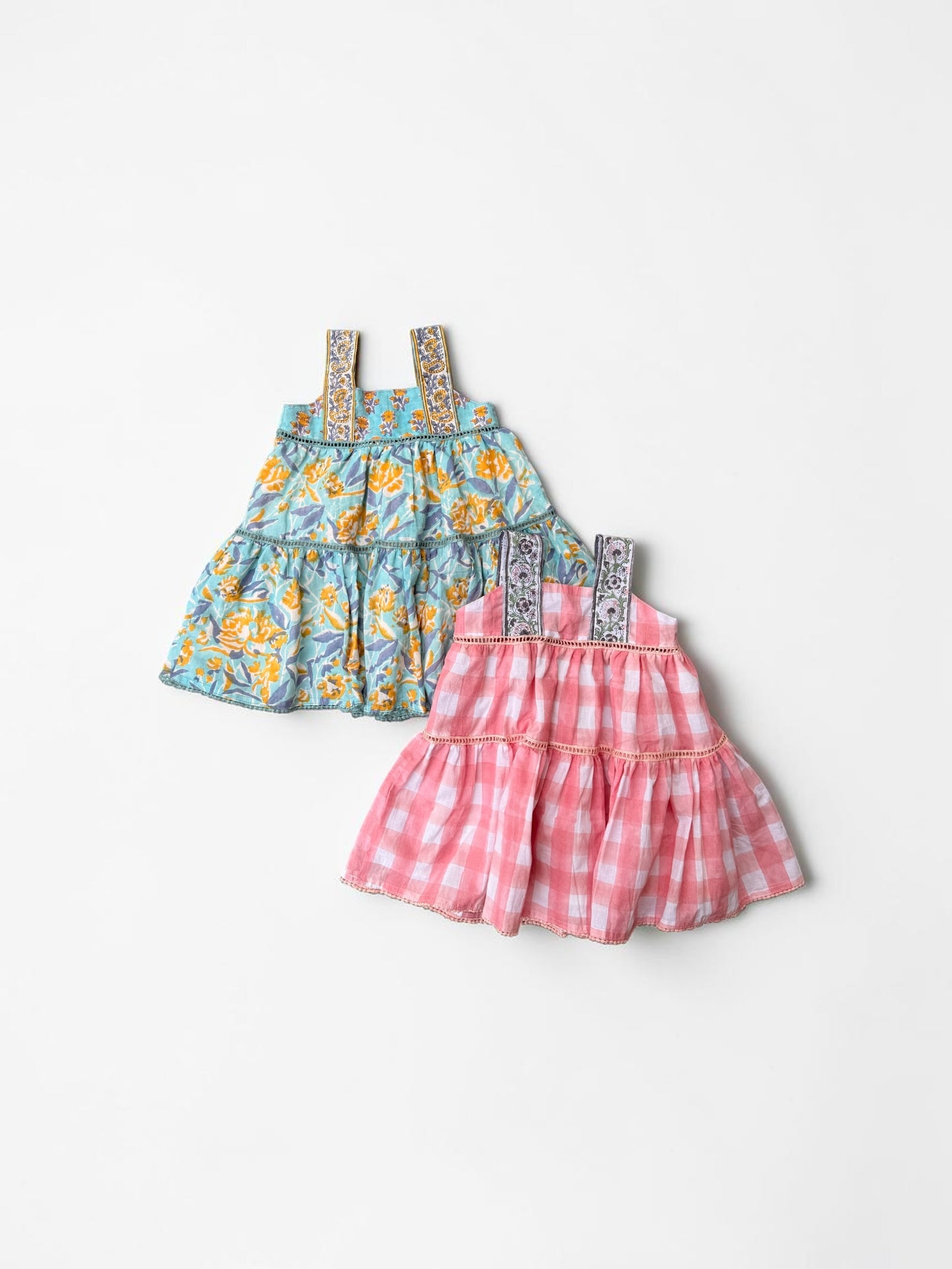 Border Strap Lace Tiered Dolly Dress