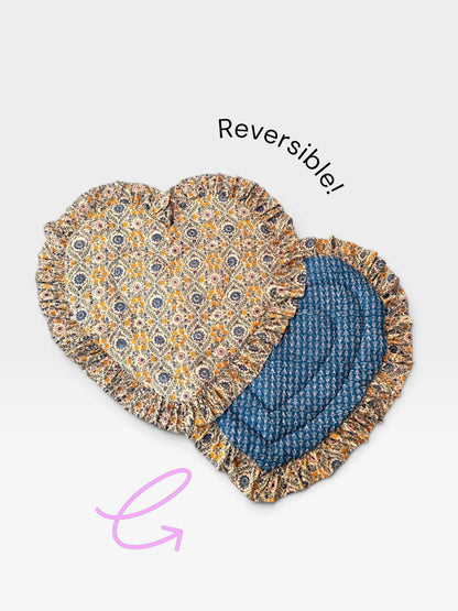 Baby Play Mat Heart Frill -Reversible Small Double Foam Only-