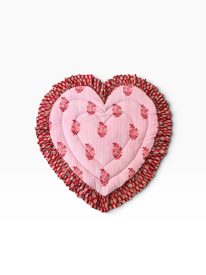 Baby Play Mat Heart Frill -Reversible Large(Regular size)-
