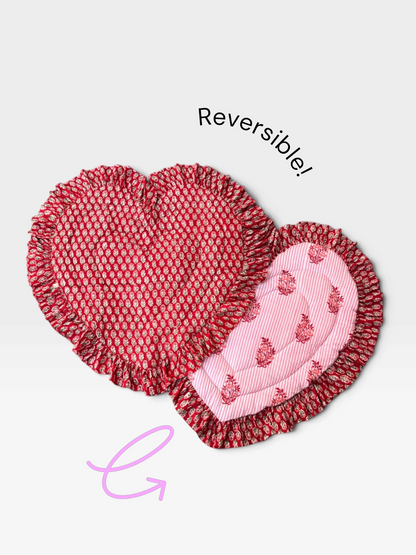 Baby Play Mat Heart Frill -Reversible Small Double Foam Only-