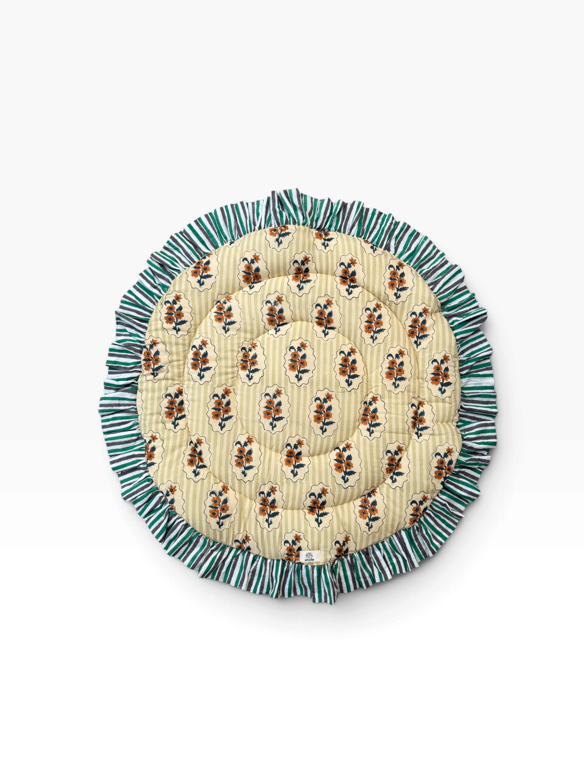 Baby Play Mat Round Frill -Reversible Small Double Foam Only-