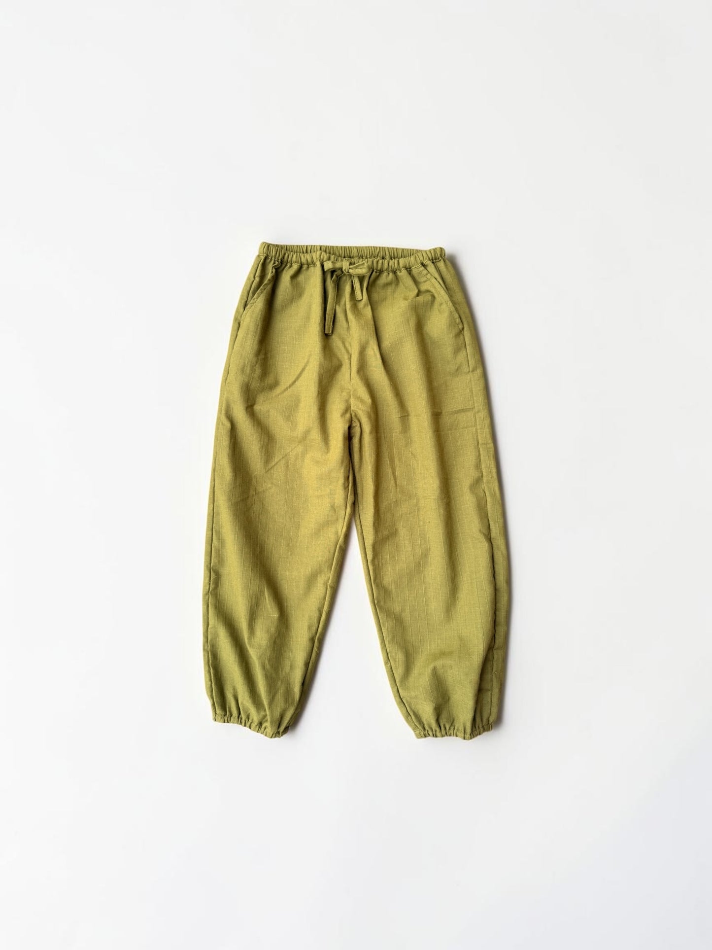 Khadi Dobby Cotton Striped Elastic Comfy Trouser