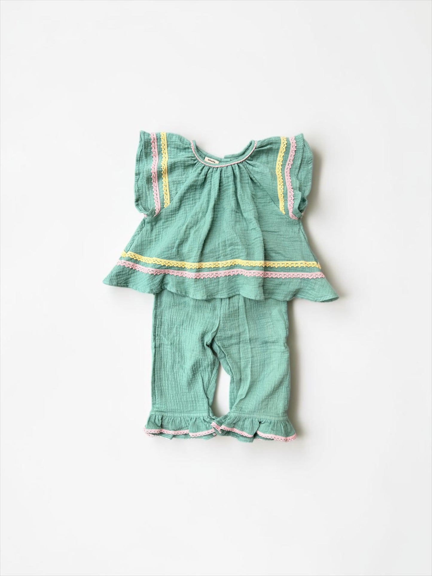 Muslin Cotton Relaxed Frill Pants