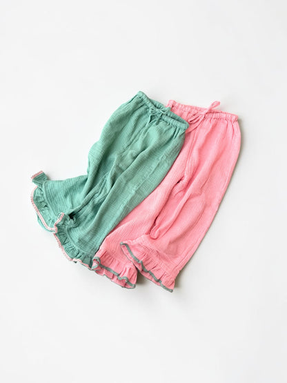 Muslin Cotton Relaxed Frill Pants