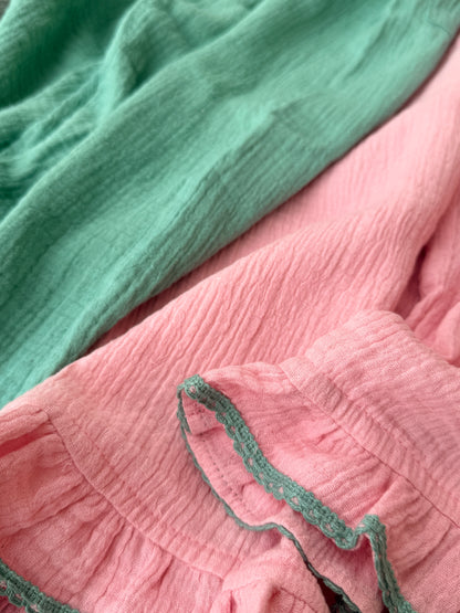 Muslin Cotton Relaxed Frill Pants