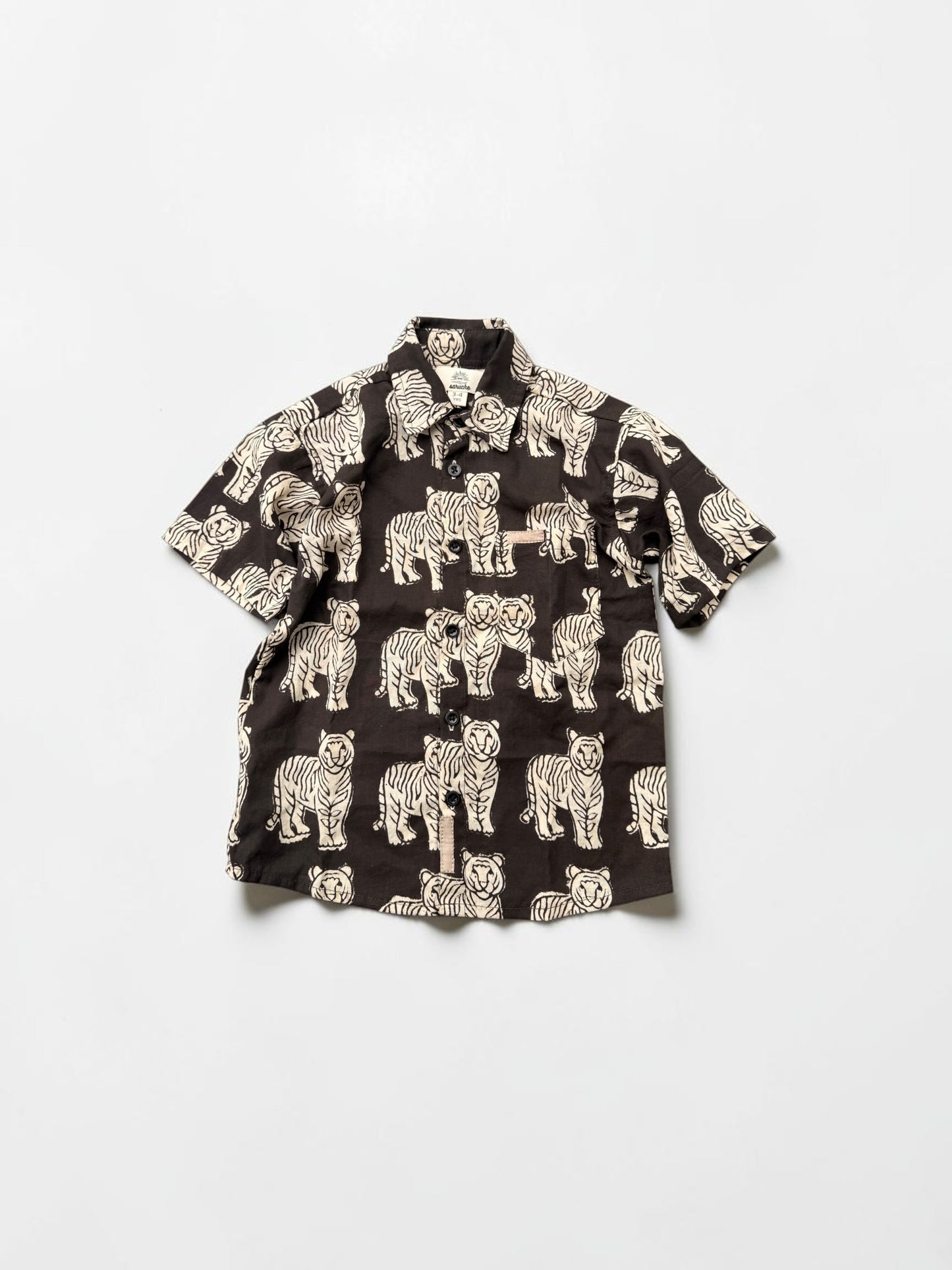 Boy's Block Print Short Sleeve Shirts