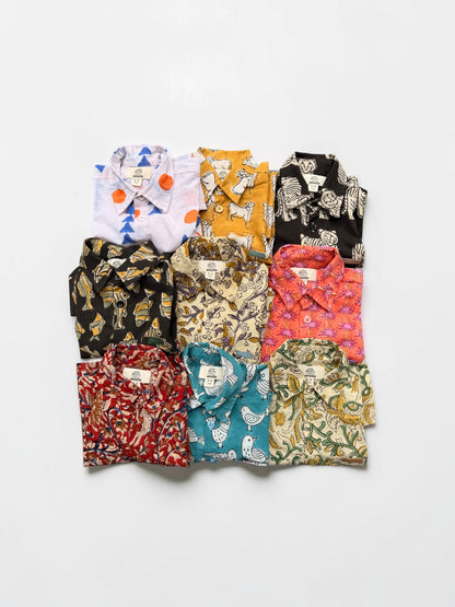 Boy's Block Print Short Sleeve Shirts