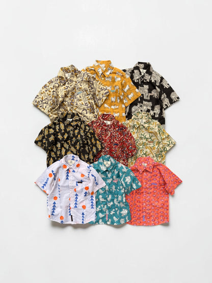 Boy's Block Print Short Sleeve Shirts