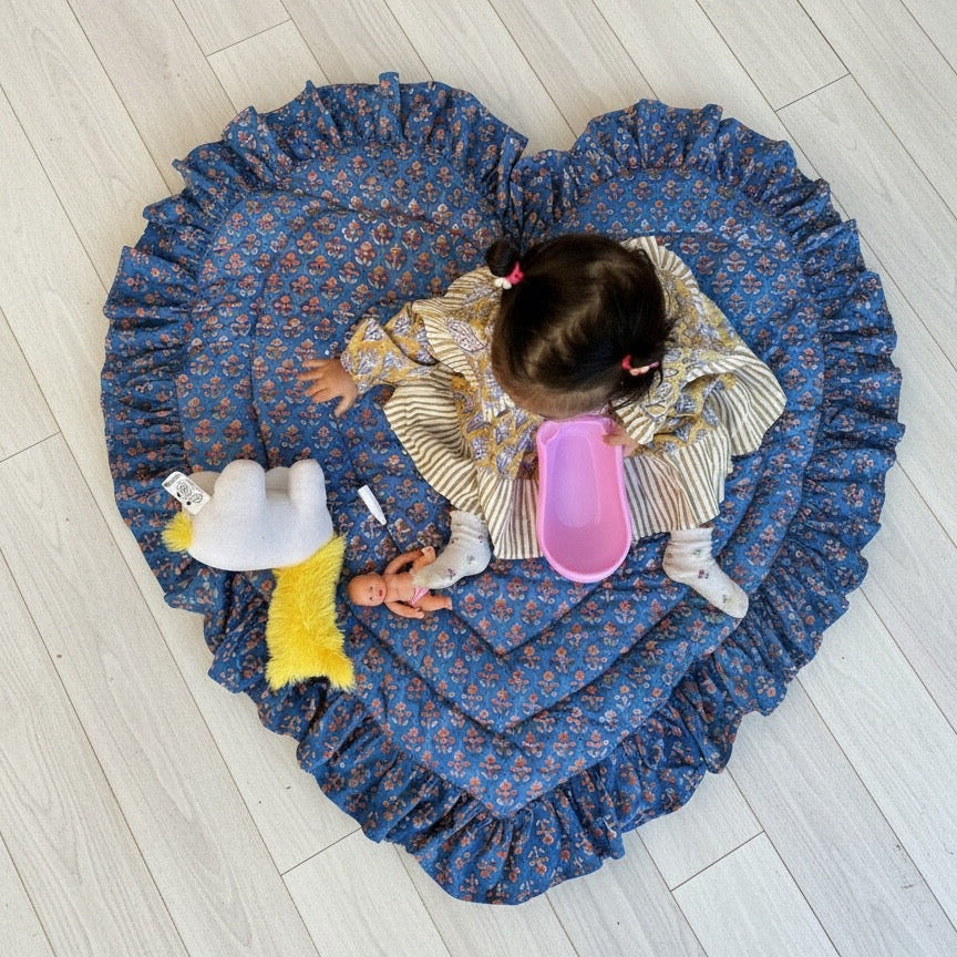Baby Quilt Play Mat Heart Frill -Single Texetile-
