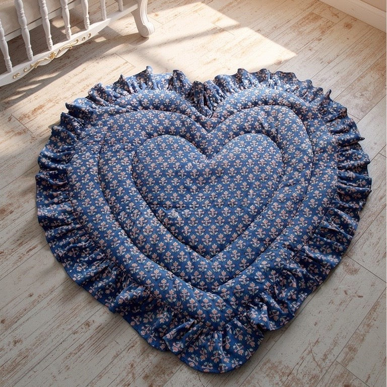Baby Quilt Play Mat Heart Frill -Single Texetile-