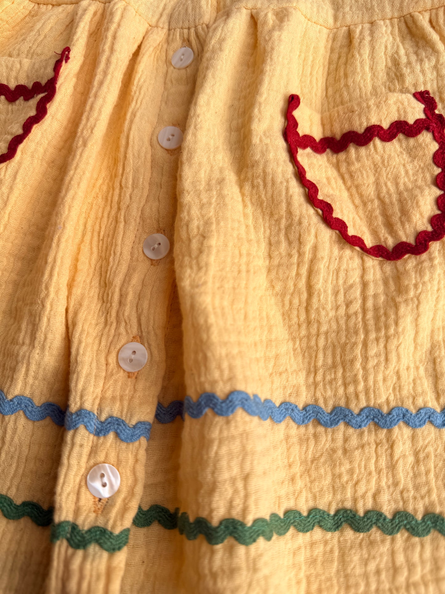Muslin Ric-Rac Non Sleeve Dress