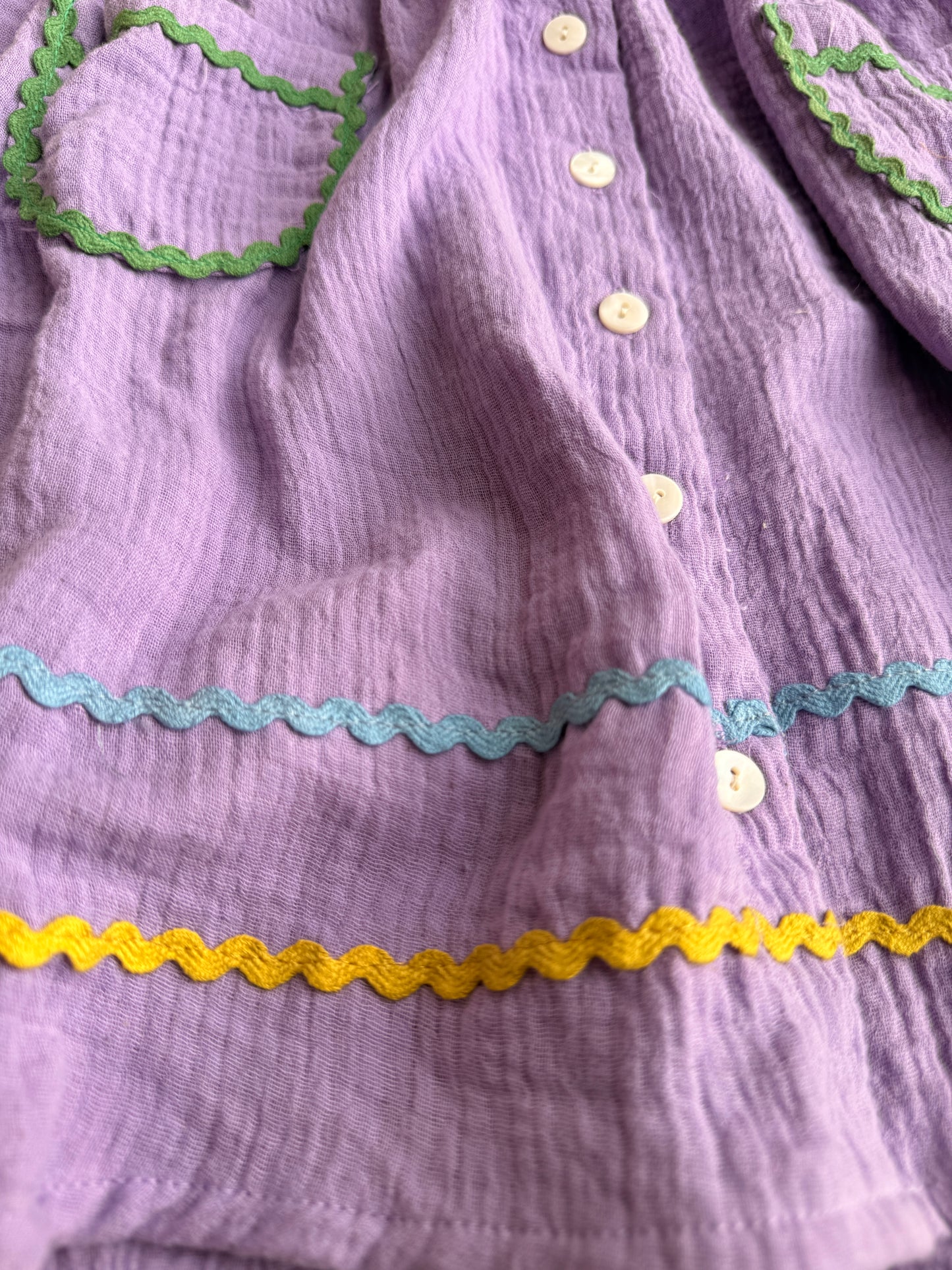 Muslin Ric-Rac Non Sleeve Dress
