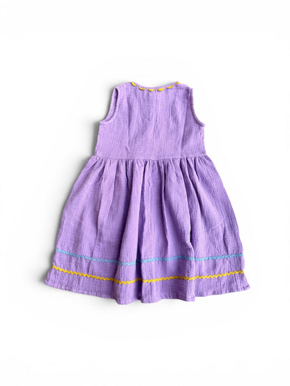Muslin Ric-Rac Non Sleeve Dress
