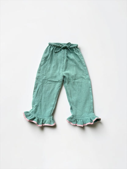 Muslin Cotton Relaxed Frill Pants