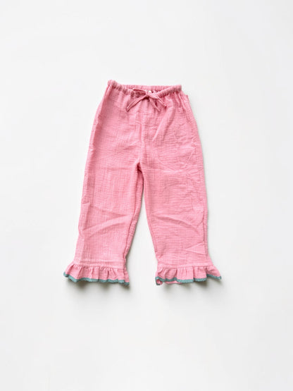 Muslin Cotton Relaxed Frill Pants