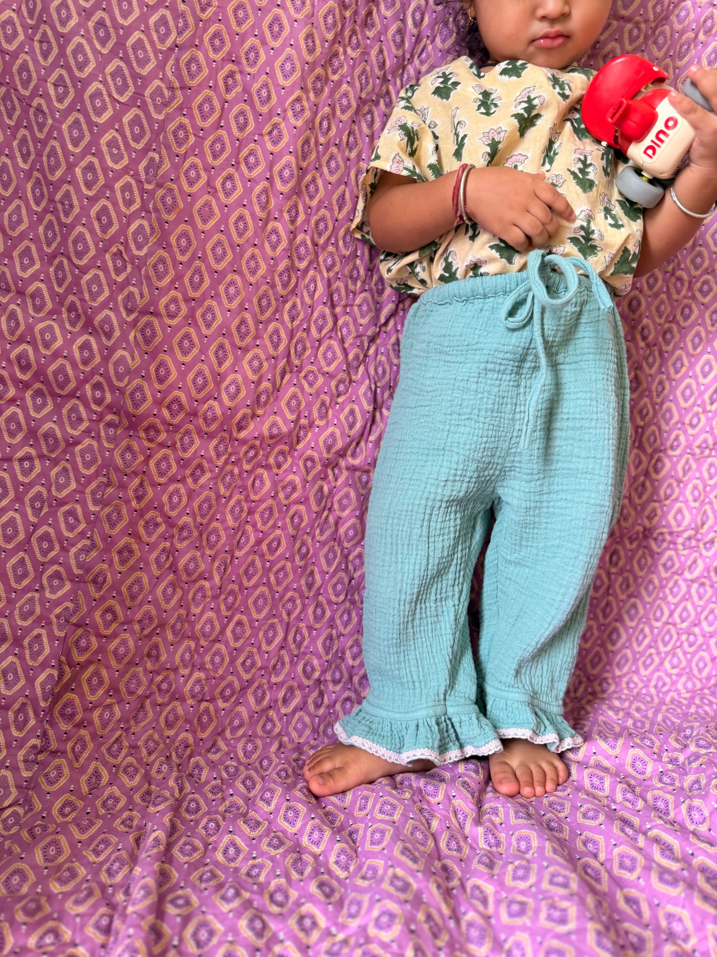 Muslin Cotton Relaxed Frill Pants