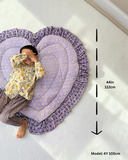 Baby Play Mat Heart Frill -Reversible Large(Regular size)-