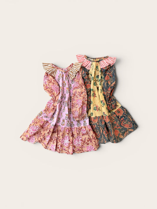 Ruffled Side Neck Raglan Dress