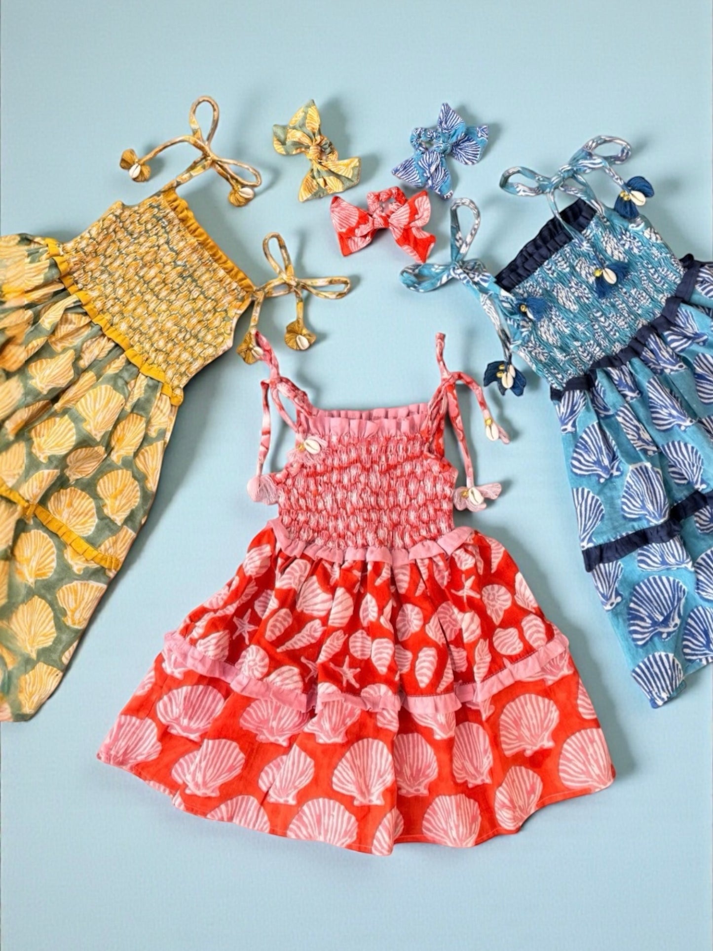 Seashell Tassel Dress with Bow