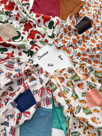 Mixed Motif Adventure Pullover Shirt