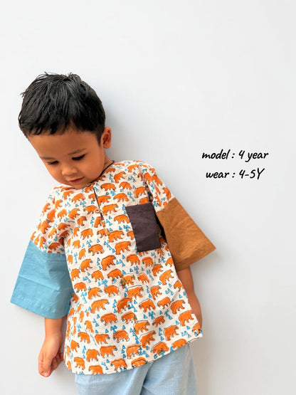 Mixed Motif Adventure Pullover Shirt