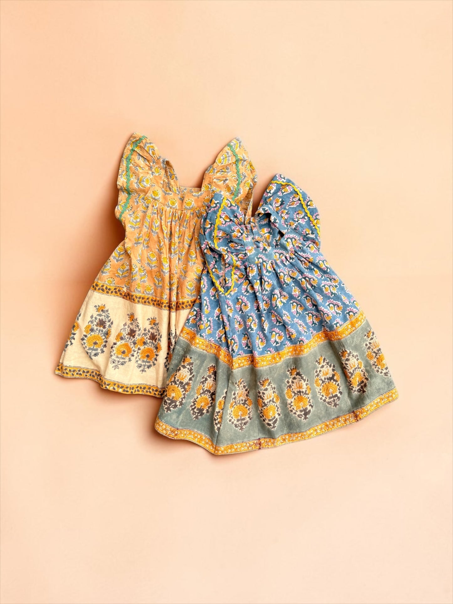 Border Ruffled Sleeve Dress