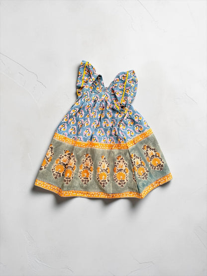 Border Ruffled Sleeve Dress