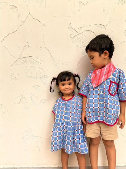 Candy Check Wide Fit Girls Shirt Tunic