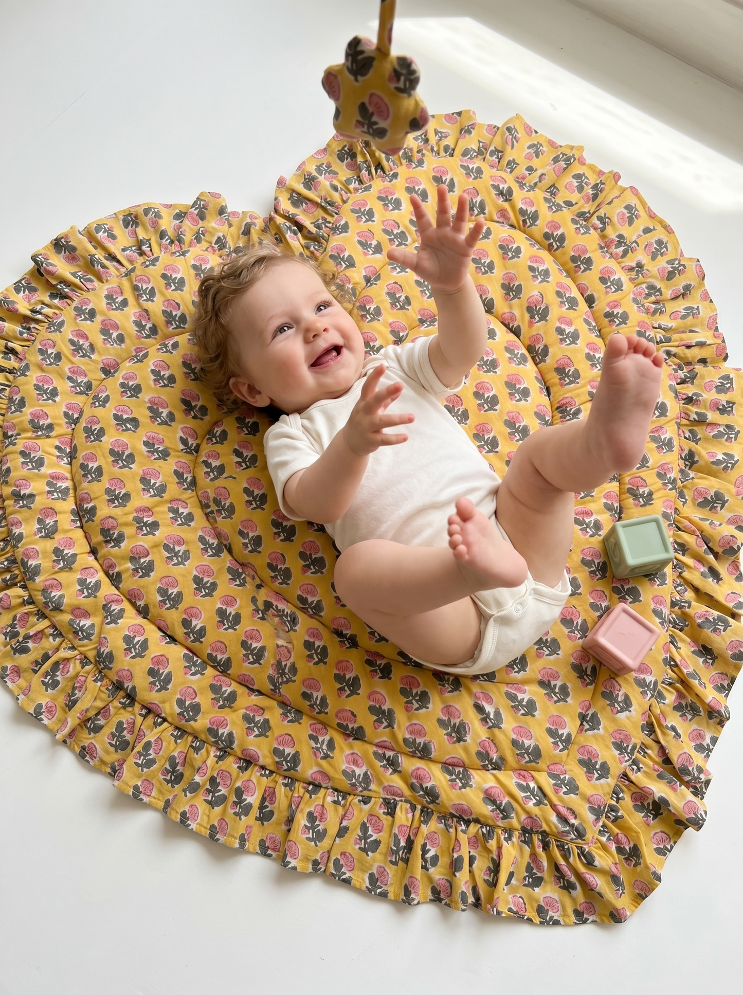Baby Quilt Play Mat Heart Frill -Monsoon Colors-