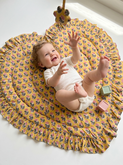 Baby Quilt Play Mat Heart Frill -Monsoon Colors-