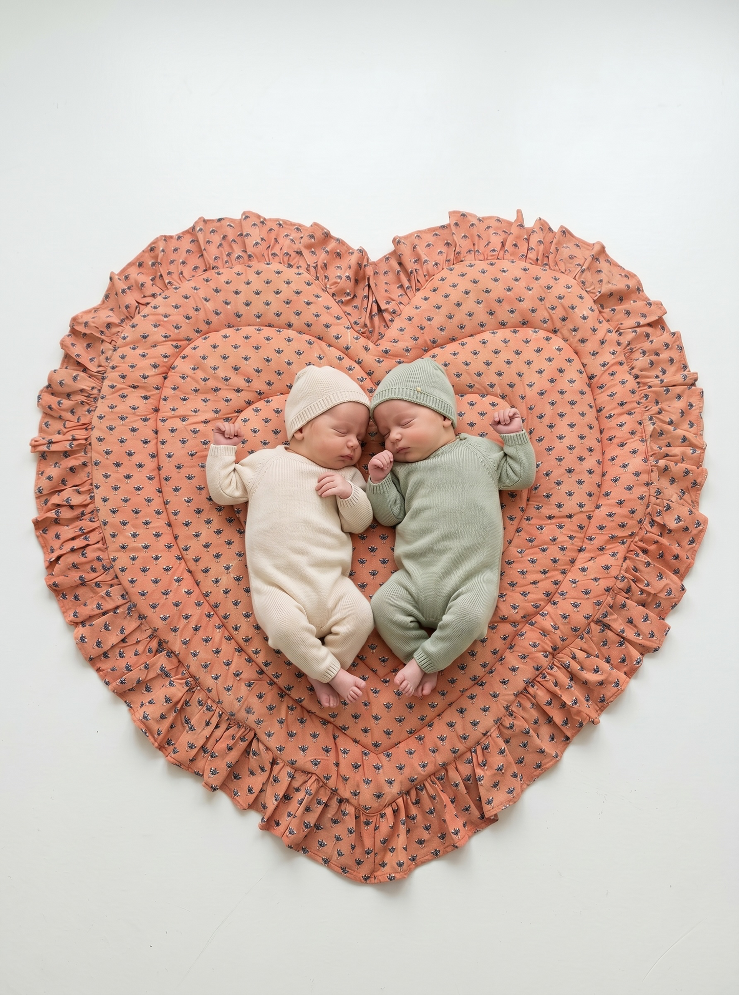 Baby Quilt Play Mat Heart Frill -Monsoon Colors-