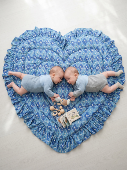 Baby Quilt Play Mat Heart Frill -Monsoon Colors-