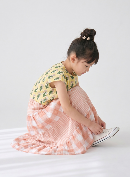 Back Button Top &amp; Long Skirt Set
