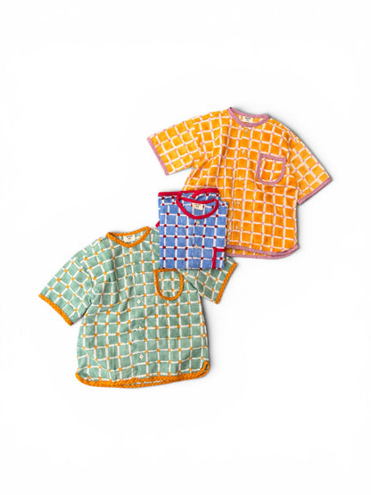 Candy Checks Piping Boys Shirt