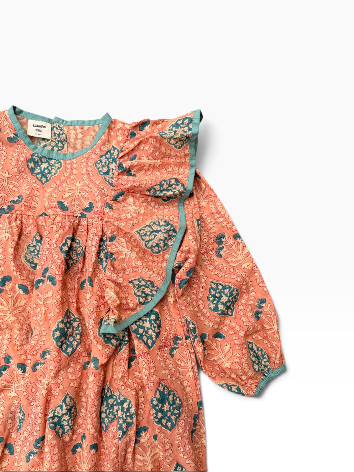 Baby Girl Ruffles Block Print Romper