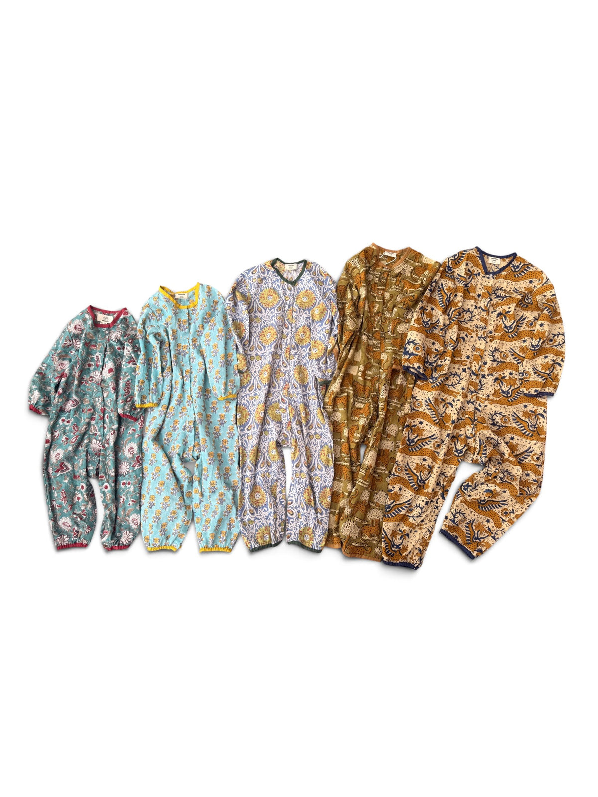 Block Print Piping Baby Romper