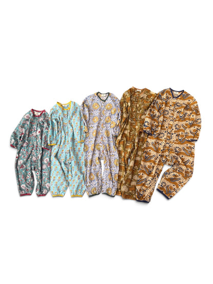 Block Print Piping Baby Romper