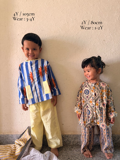 Room Wear -Round Neck Shirt and trouser Set-