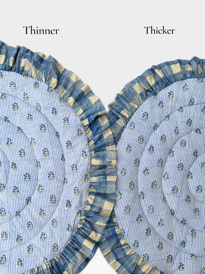 Baby Play Mat Round Frill -Reversible Large(Regular size)-