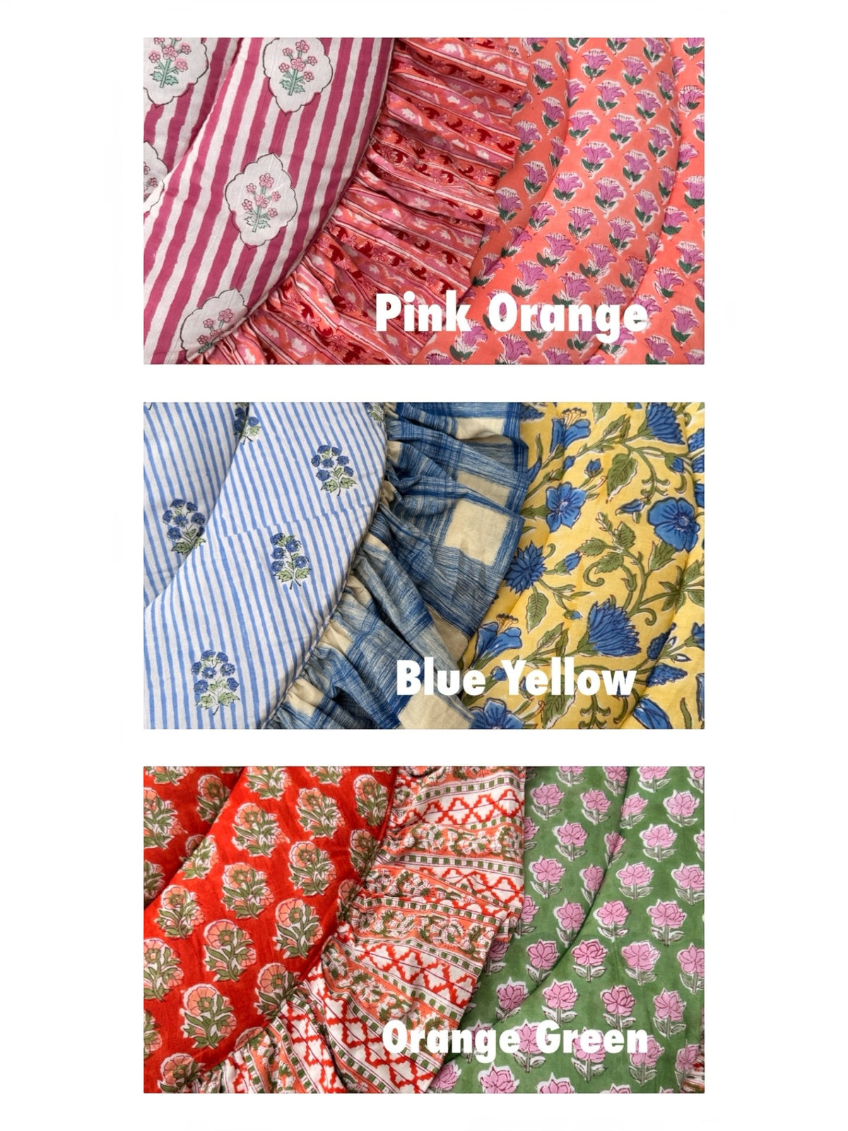 Baby Play Mat Round Frill -Reversible Large(Regular size)-